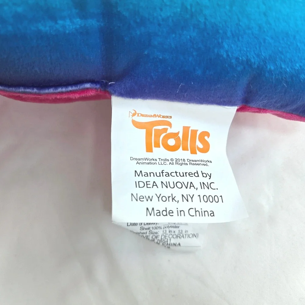 DreamWorks Trolls Poppy Pink Rainbow Reversible Sequin Plush Pillow 2Pc Set NEW